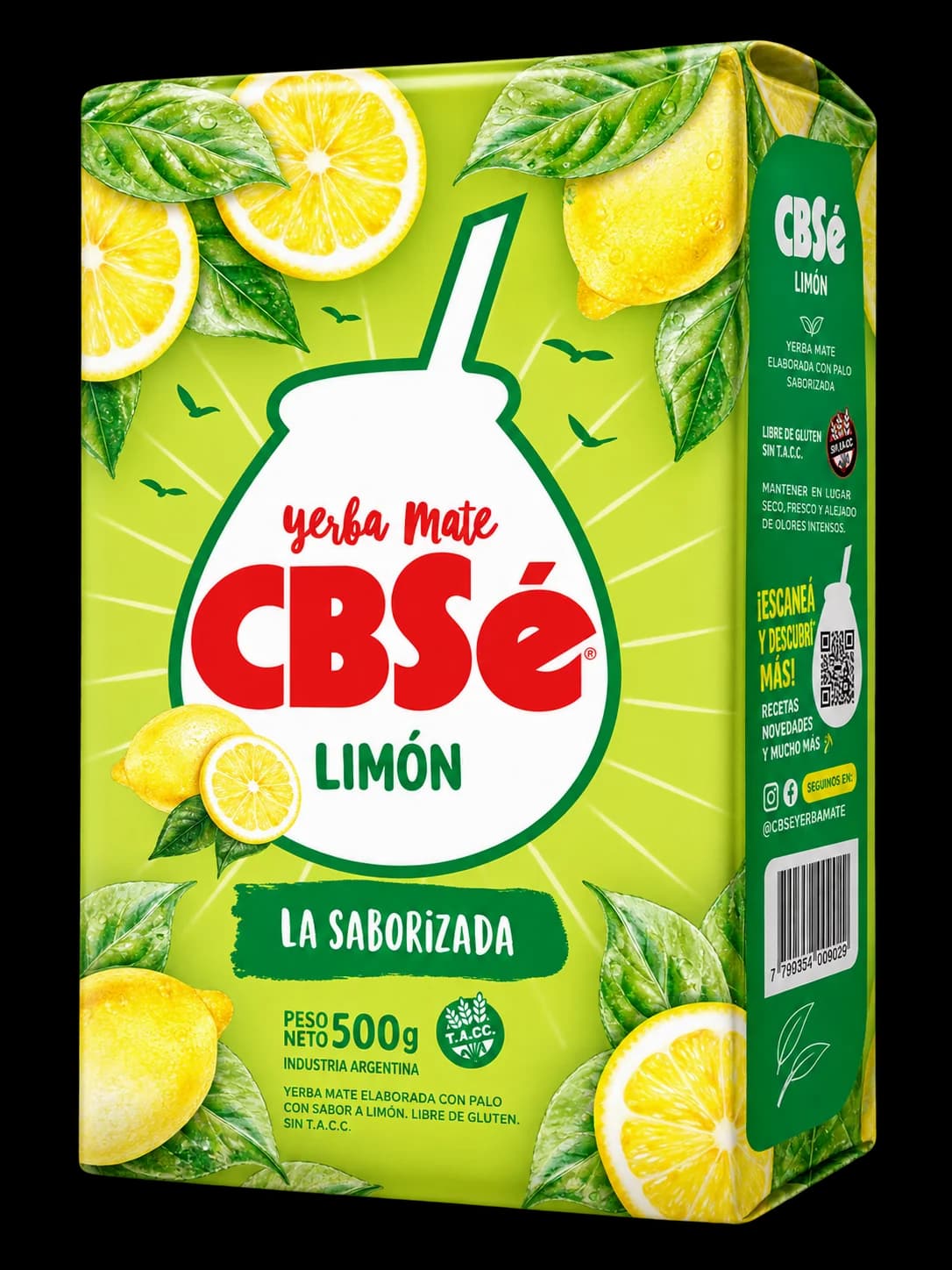 Paquete de yerba mate CBSé Limón