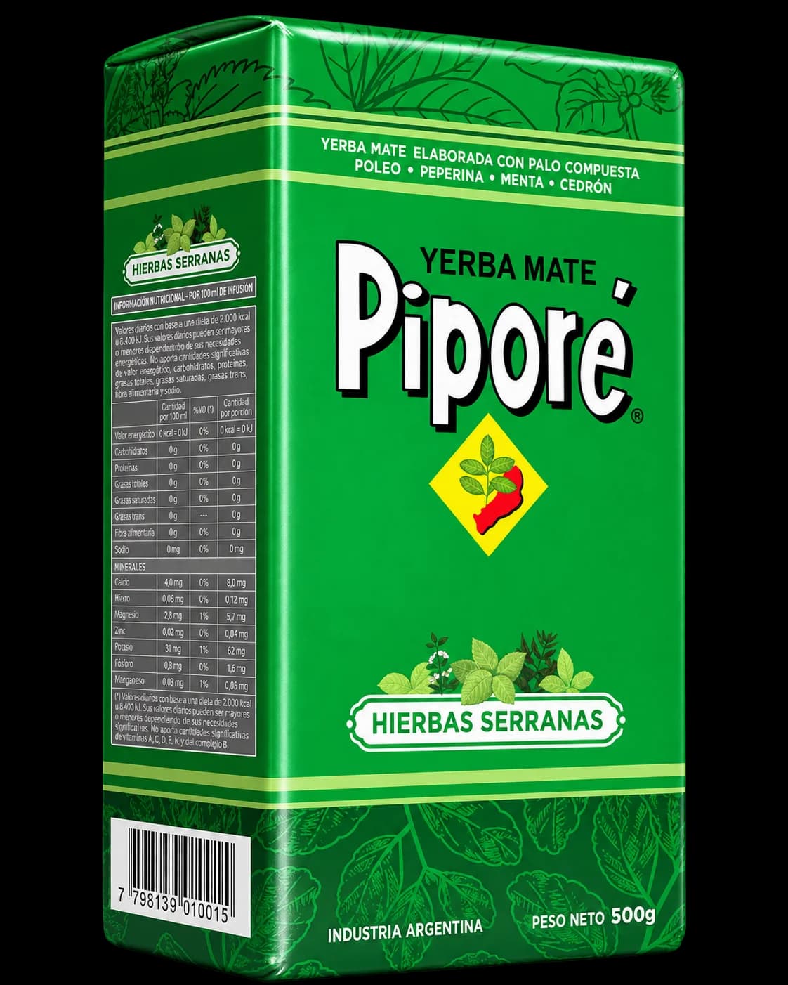 Paquete de yerba mate Piporé Hierbas Serranas