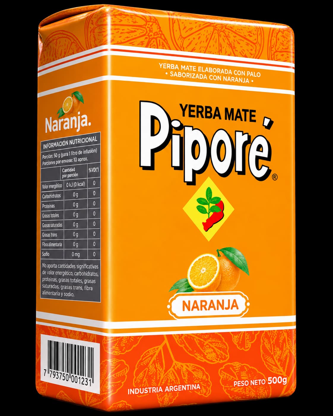 Paquete de yerba mate Piporé Saborizada Naranja