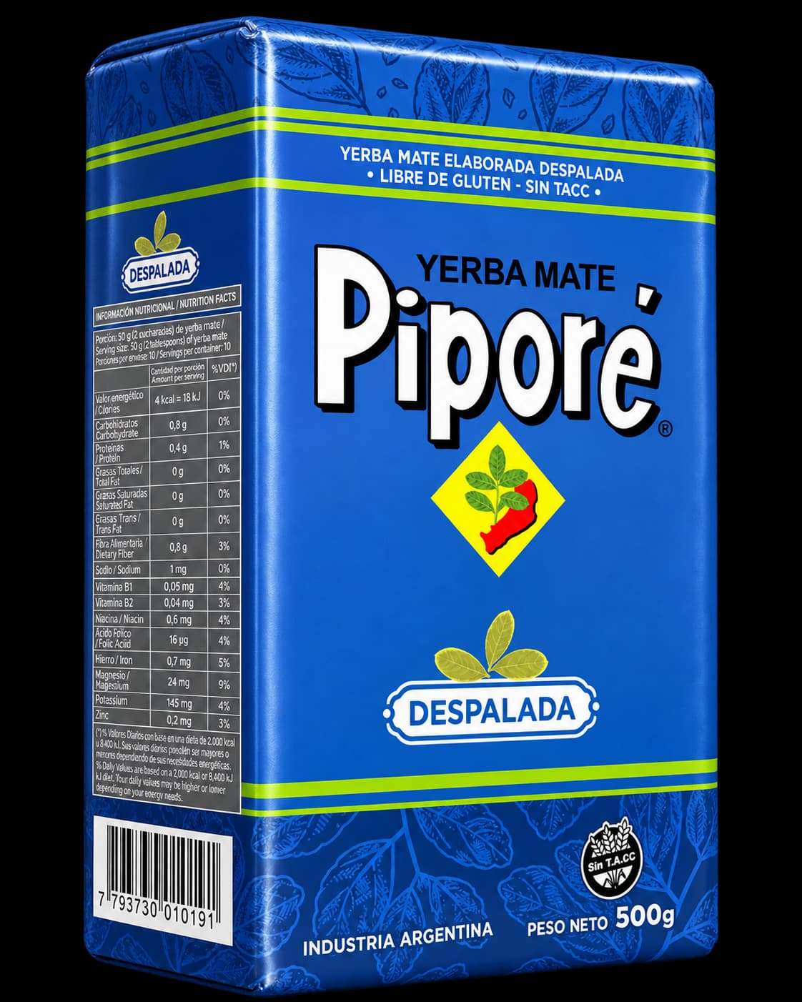 Paquete de yerba mate Piporé Sin Palo
