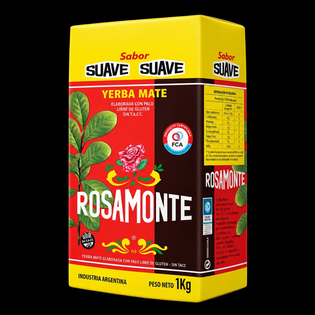 Paquete de yerba mate Rosamonte Suave
